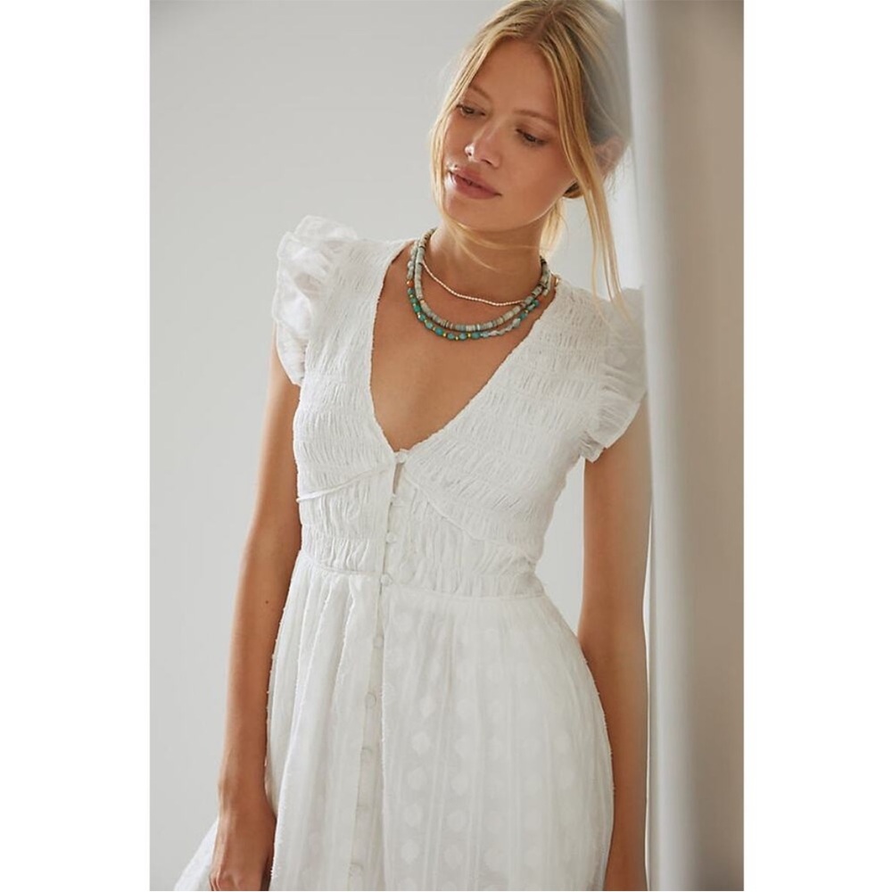 Anthropologie the peregrine dress white small excellent condition - Picture 2 of 7